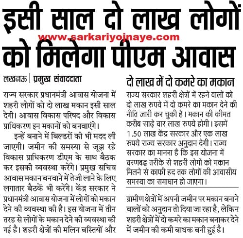 pmay rural scheme 02 lakh houses uttar pradesh