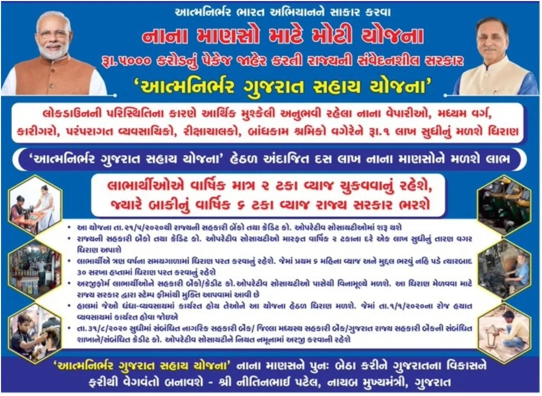 atmanirbhar gujarat sahay yojana 2025 apply online