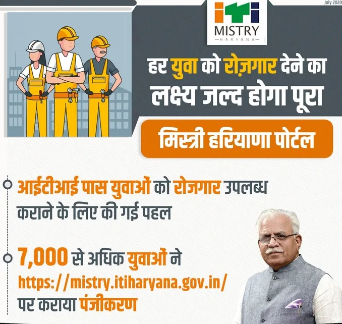 mistry haryana portal registration